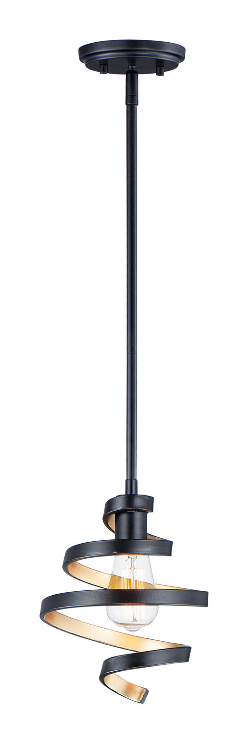 Maxim 12232BKGLD Twister One Light Mini Pendant, Black / Gold Main Image.jpg