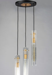 Maxim 16123CLBKAB Flambeau Three Light Chandelier, Black / Antique Brass Alternate Image 2.jpg