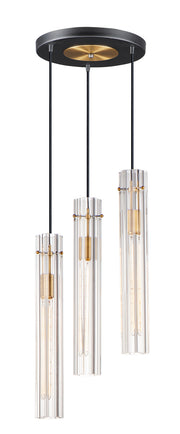 Maxim 16123CLBKAB Flambeau Three Light Chandelier, Black / Antique Brass Main Image.jpg