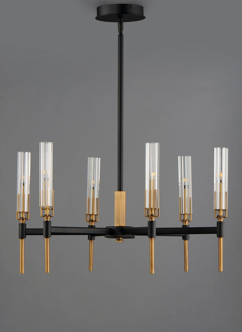 Maxim 16125CLBKAB Flambeau LED Chandelier, Black / Antique Brass Alternate Image.jpg