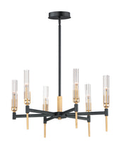 Maxim 16125CLBKAB Flambeau LED Chandelier, Black / Antique Brass Main Image.jpg
