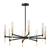 Maxim 16128CLBKAB Flambeau LED Chandelier, Black / Antique Brass Main Image.jpg