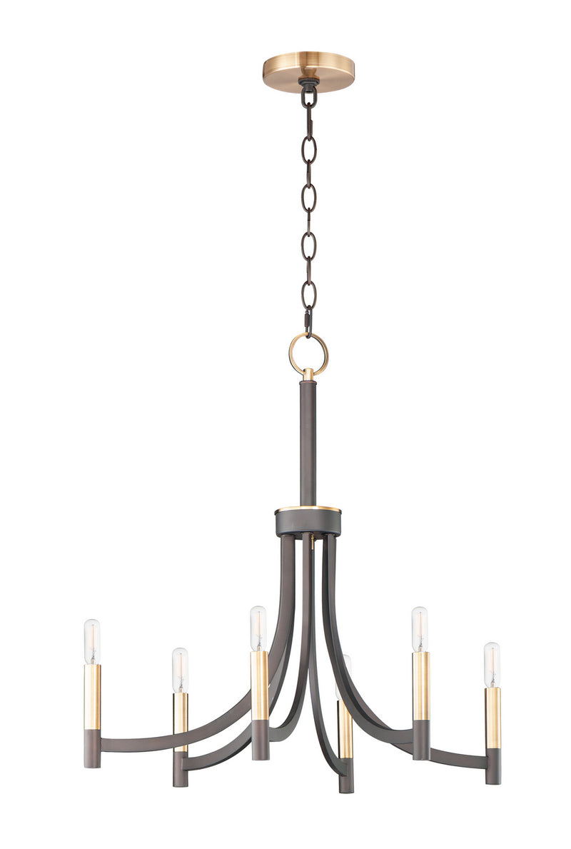 Maxim 21526BZAB Lyndon Six Light Chandelier, Bronze / Antique Brass Main Image.jpg