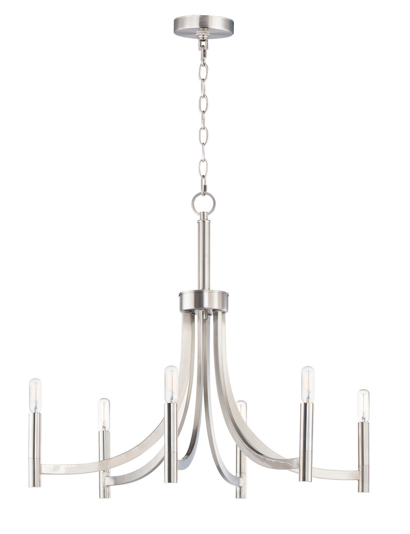 Maxim 21526SN Lyndon Six Light Chandelier, Satin Nickel Main Image.jpg