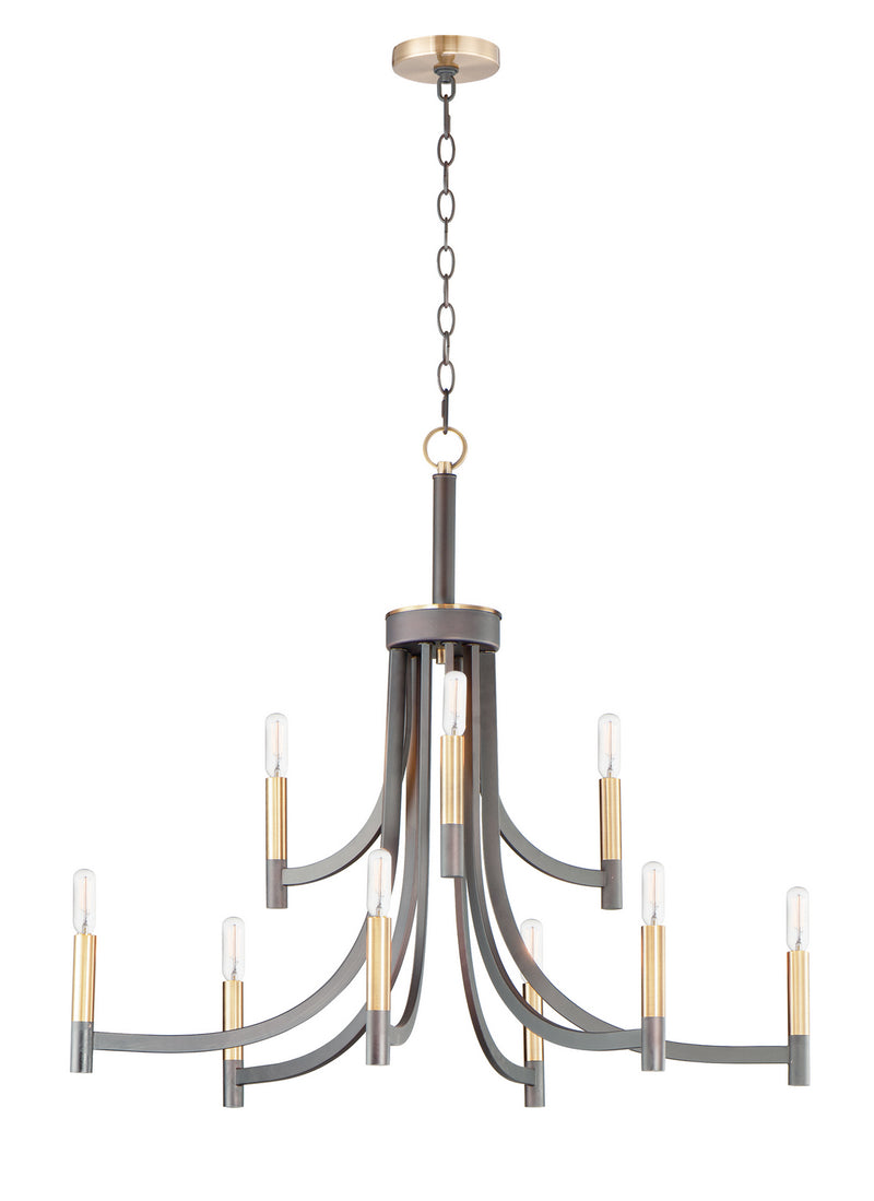 Maxim 21529BZAB Lyndon Nine Light Chandelier, Bronze / Antique Brass Main Image.jpg