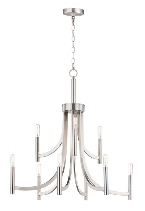 Maxim 21529SN Lyndon Nine Light Chandelier, Satin Nickel Main Image.jpg