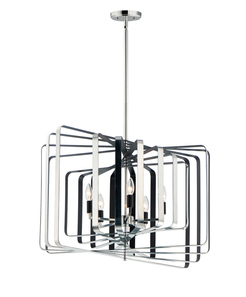 Maxim 28677PNBK Radial Five Light Pendant, Polished Nickel / Black Main Image.jpg