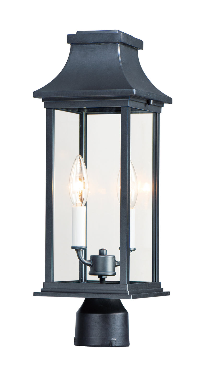 Maxim 30020CLBK Vicksburg Two Light Outdoor Post Mount, Black Main Image.jpg