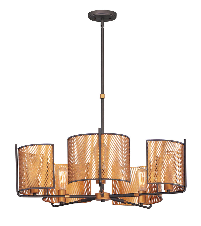 Maxim 31215OIAB Caspian Five Light Chandelier, Oil Rubbed Bronze / Antique Brass Main Image.jpg