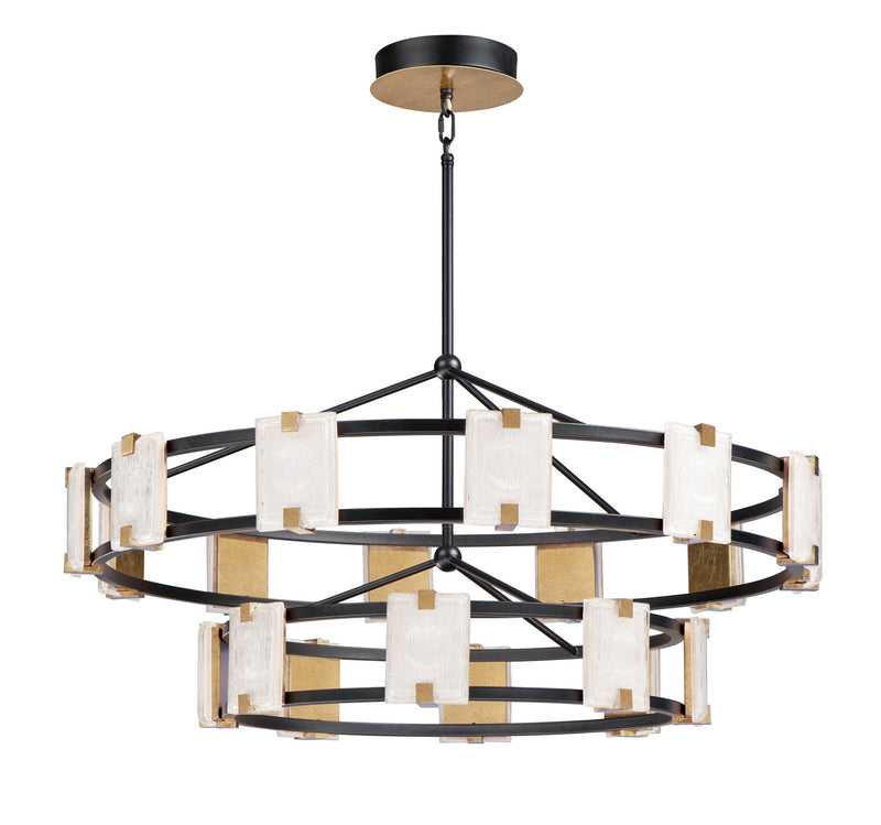 Maxim 39538CYBKGL Radiant LED Chandelier, Black / Gold Leaf Main Image.jpg