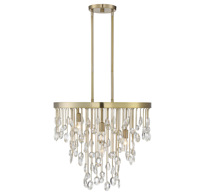 Savoy House 1-1846-4-127 Four Light Chandelier, Noble Brass