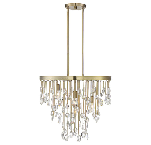 Savoy House 1-1846-4-127 Four Light Chandelier, Noble Brass