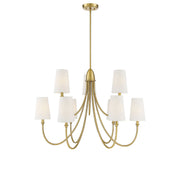 Savoy House 1-2541-9-322 Nine Light Chandelier, Warm Brass