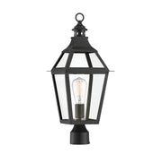 Savoy House 5-724-153 One Light Post Lantern, Black w/Gold Highlights