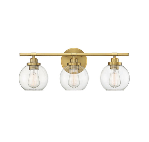 Savoy House 8-4050-3-322 Three Light Bath Bar, Warm Brass