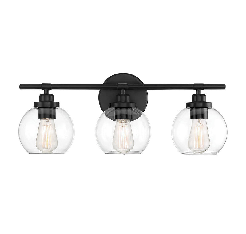 Savoy House 8-4050-3-BK Three Light Bath Bar, Matte Black
