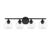 Savoy House 8-4050-4-BK Four Light Bath Bar, Matte Black
