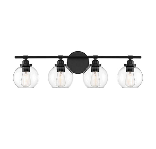 Savoy House 8-4050-4-BK Four Light Bath Bar, Matte Black