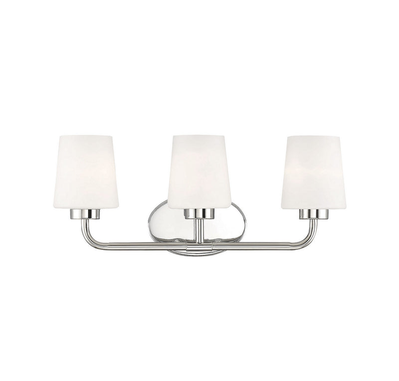 Savoy House 8-4090-3-109 Three Light Bath Bar, Polished Nickel