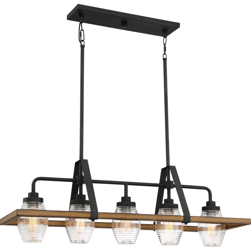 Quoizel GUI540GK Guilford Five Light Island Chandelier, Grey Ash Main Image.jpg