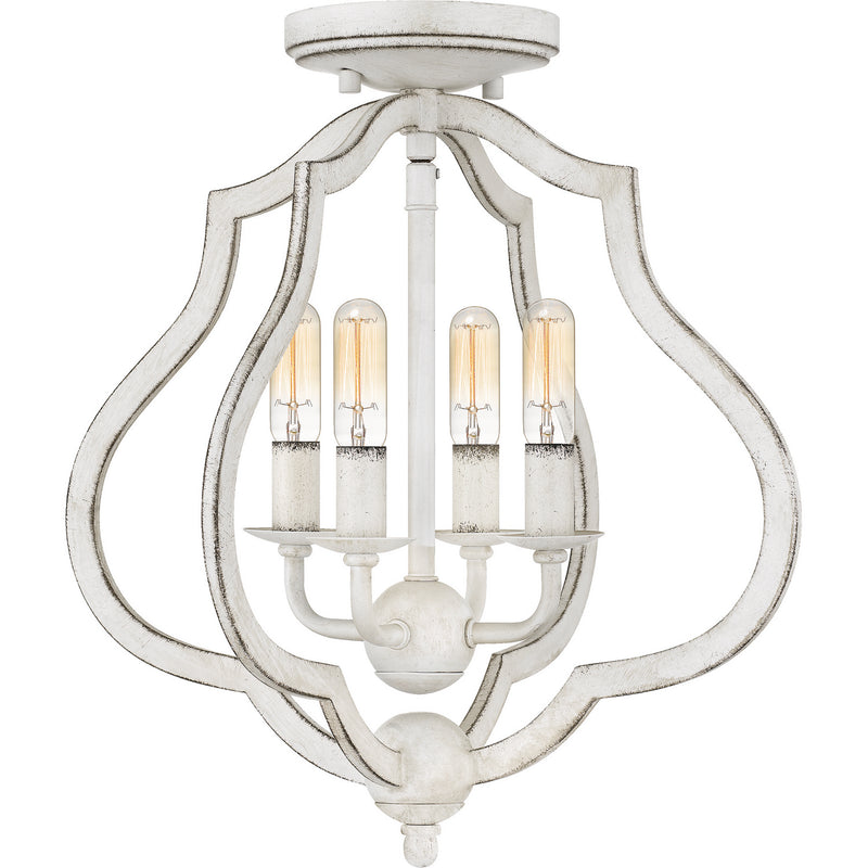 Quoizel OKF1715AWH O'Keefe Four Light Semi-Flush Mount, Antique White Main Image.jpg
