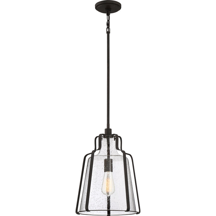 Quoizel QF5228RK Haverford One Light Pendant, Rustic Black Main Image.jpg