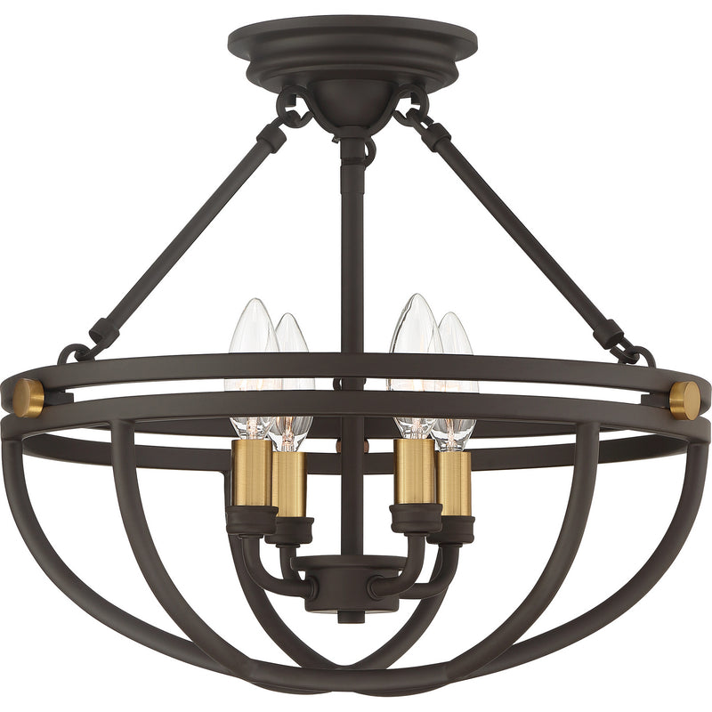 Quoizel SRG1716WT Sergeant Four Light Semi-Flush Mount, Western Bronze Main Image.jpg