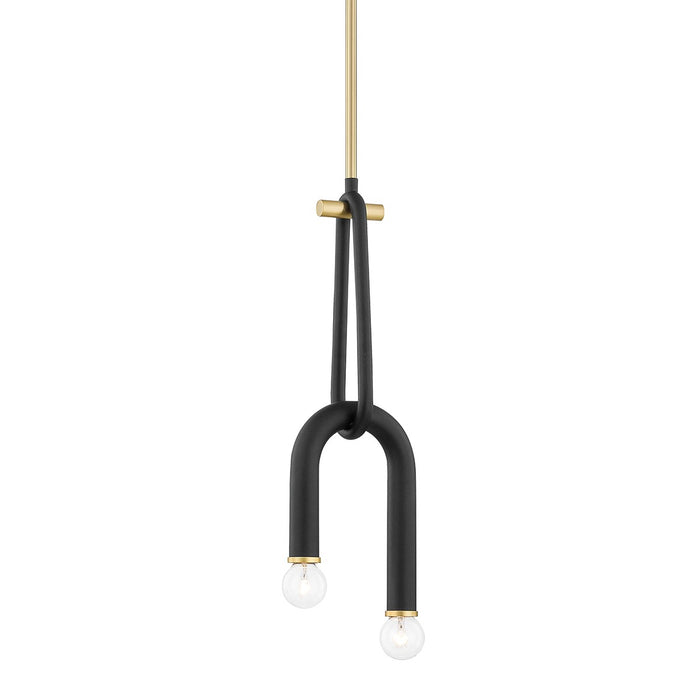 Mitzi H382702-AGB/BK Whit Two Light Pendant, Aged Brass/Black Main Image.jpg