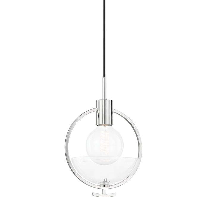 Mitzi H387701-PN Ringo One Light Pendant, Polished Nickel Main Image.jpg