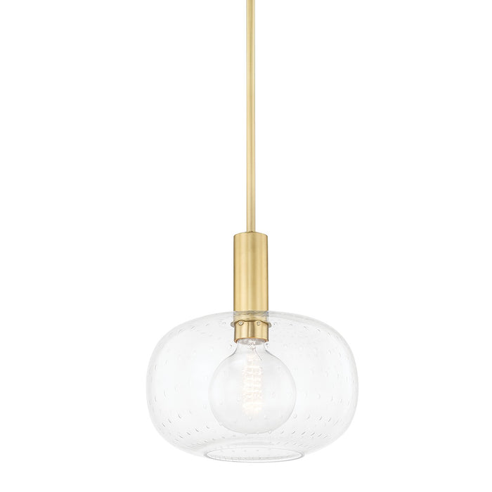 Mitzi H403701-AGB Harlow One Light Pendant, Aged Brass Main Image.jpg