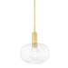 Mitzi H403701-AGB Harlow One Light Pendant, Aged Brass Main Image.jpg