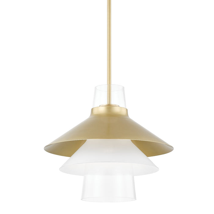 Mitzi H404701L-AGB Jessy One Light Pendant, Aged Brass Main Image.jpg