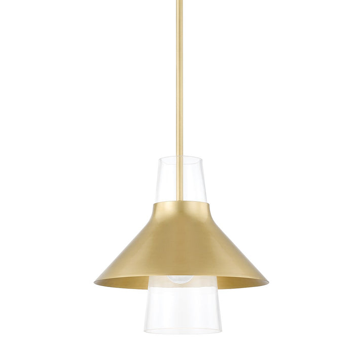 Mitzi H404701S-AGB Jessy One Light Pendant, Aged Brass Main Image.jpg