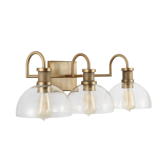 Capital Lighting 139133AD-497 Cassidy Three Light Vanity, Aged Brass Main Image.jpg