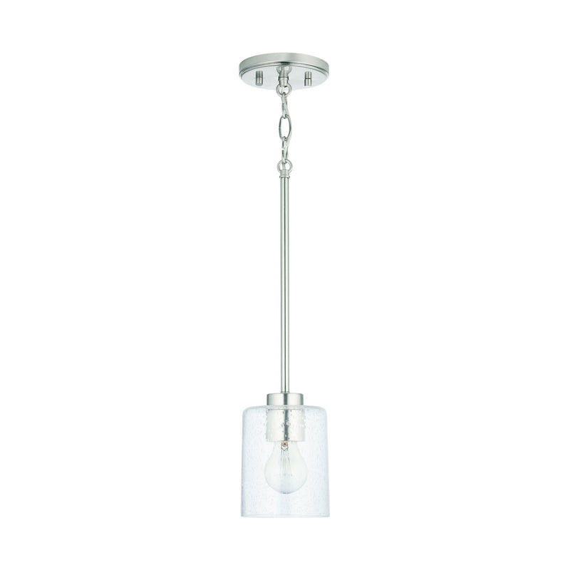 Capital Lighting 328511BN-449 Greyson One Light Pendant, Brushed Nickel Main Image.jpg