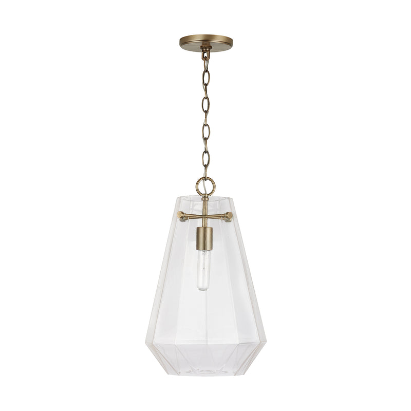 Capital Lighting 338316AD Lee One Light Pendant, Aged Brass Main Image.jpg