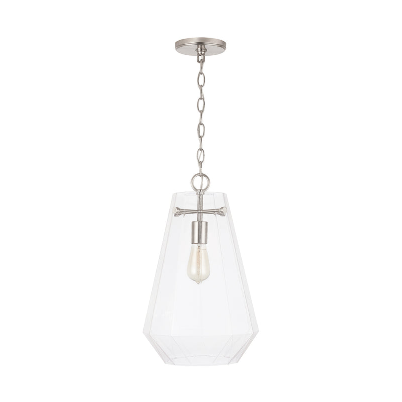 Capital Lighting 338316BN Lee One Light Pendant, Brushed Nickel Main Image.jpg