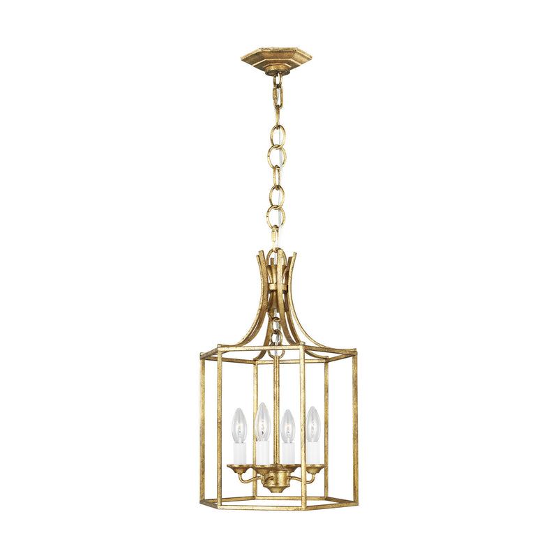 Visual Comfort Studio AC1004ADB Bantry House Four Light Pendant, Antique Gild Main Image.jpg