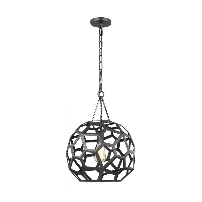 Visual Comfort Studio AP1061MBK Feccetta One Light Pendant, Midnight Black Main Image.jpg