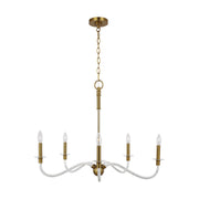 Visual Comfort Studio CC1315BBS Hanover Five Light Chandelier, Burnished Brass Main Image.jpg