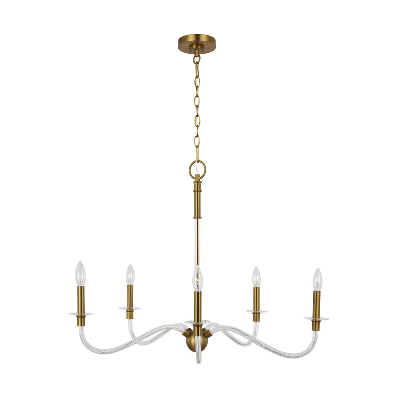 Visual Comfort Studio CC1315BBS Hanover Five Light Chandelier, Burnished Brass Main Image.jpg