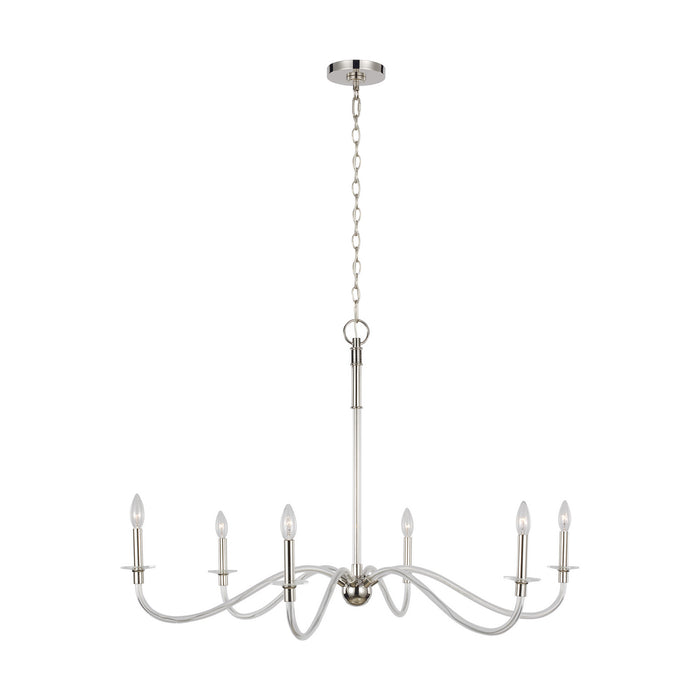 Visual Comfort Studio CC1326PN Hanover Six Light Chandelier, Polished Nickel Main Image.jpg