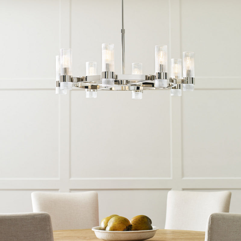 Visual Comfort Studio CC1378PN Geneva Eight Light Chandelier, Polished Nickel Alternate Image 2.jpg
