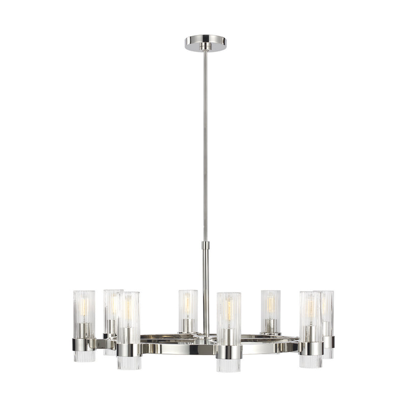 Visual Comfort Studio CC1378PN Geneva Eight Light Chandelier, Polished Nickel Main Image.jpg