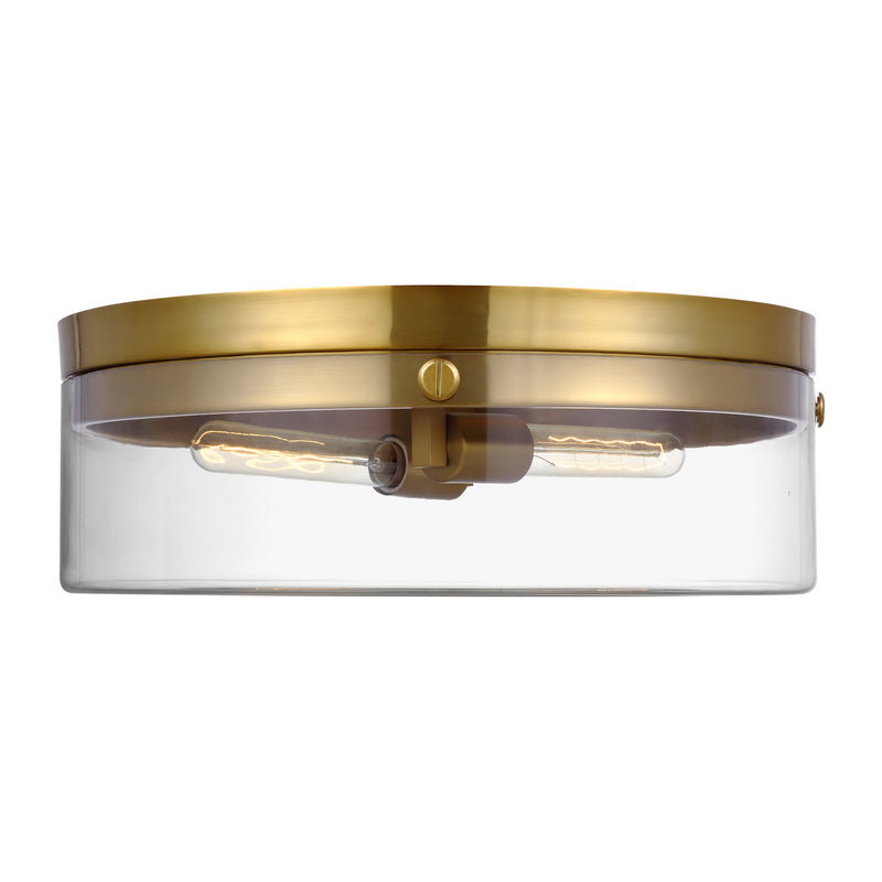 Visual Comfort Studio CF1032BBS Garrett Two Light Flush Mount, Burnished Brass Main Image.jpg