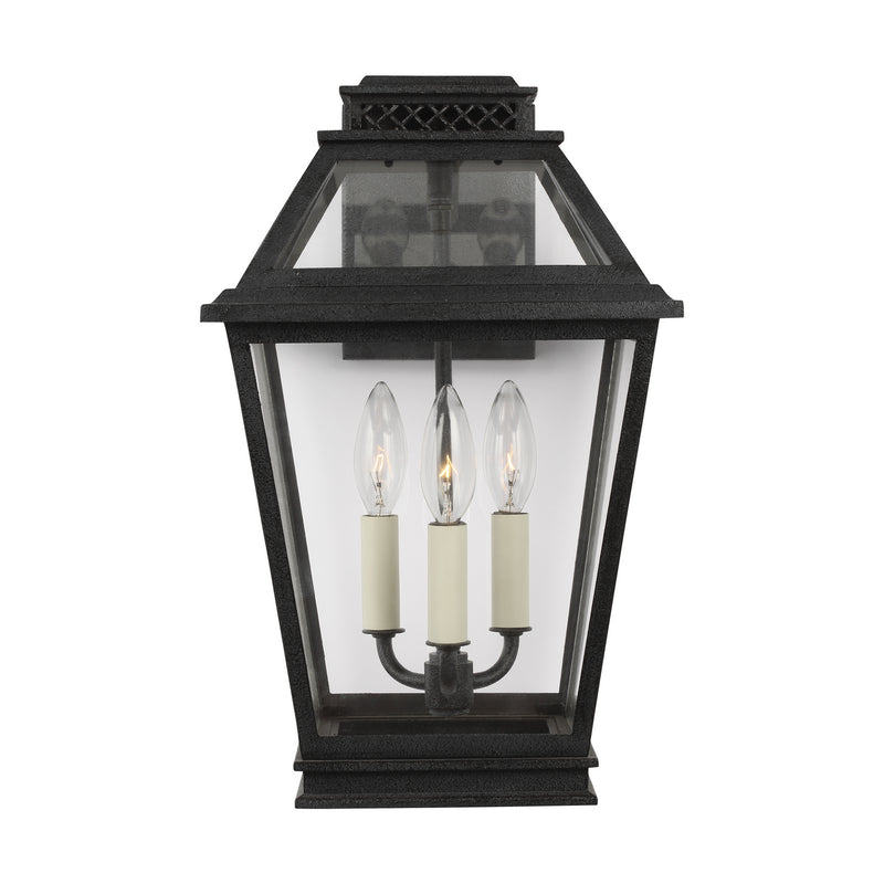 Visual Comfort Studio CO1023DWZ Falmouth Three Light Outdoor Wall Lantern, Dark Weathered Zinc Main Image.jpg
