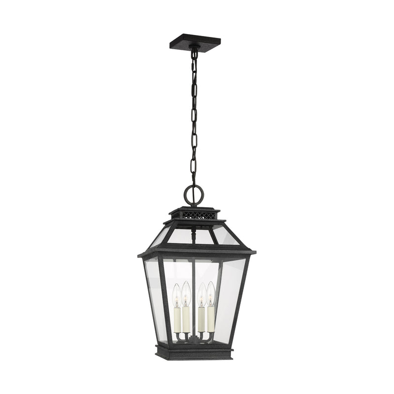 Visual Comfort Studio CO1054DWZ Falmouth Four Light Hanging Lantern, Dark Weathered Zinc Main Image.jpg