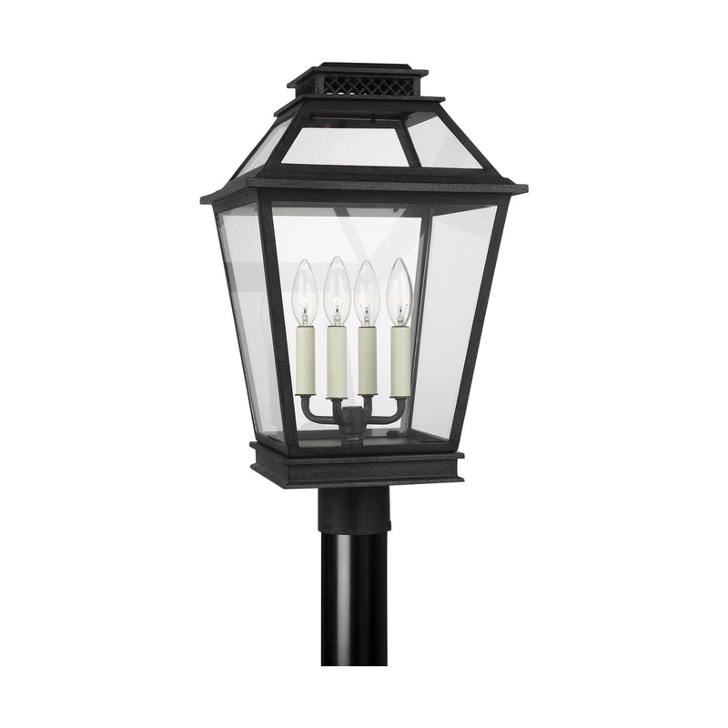 Visual Comfort Studio CO1064DWZ Falmouth Four Light Post Lantern, Dark Weathered Zinc Main Image.jpg