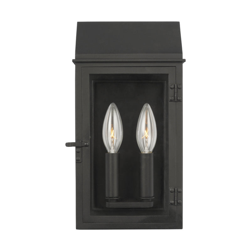 Visual Comfort Studio CO1252TXB Hingham Two Light Outdoor Wall Lantern, Textured Black Main Image.jpg