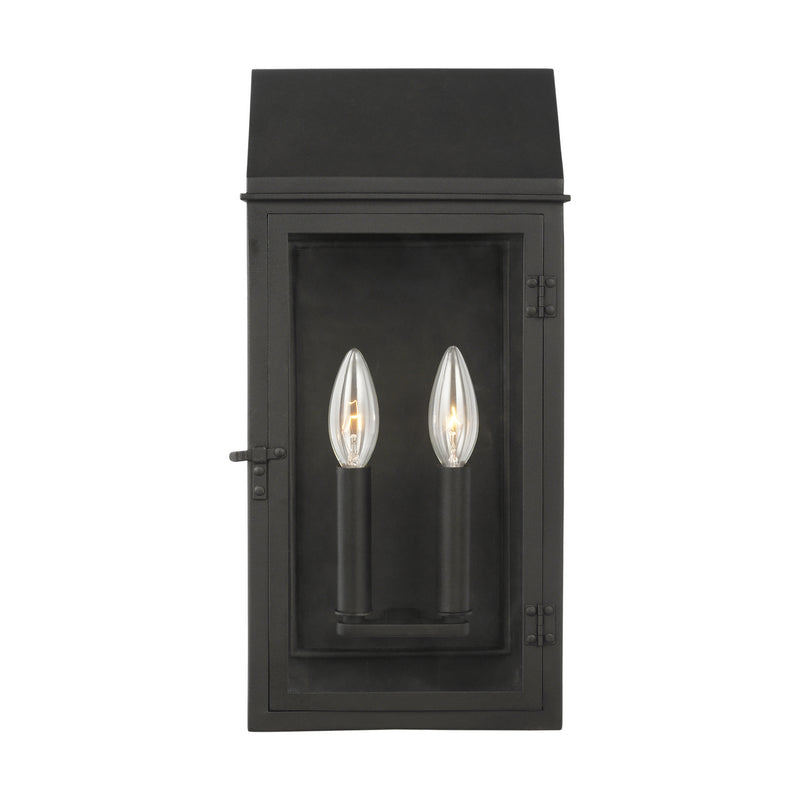 Visual Comfort Studio CO1262TXB Hingham Two Light Outdoor Wall Lantern, Textured Black Main Image.jpg